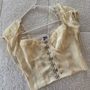 Princess Polly Cream Floral Blouse